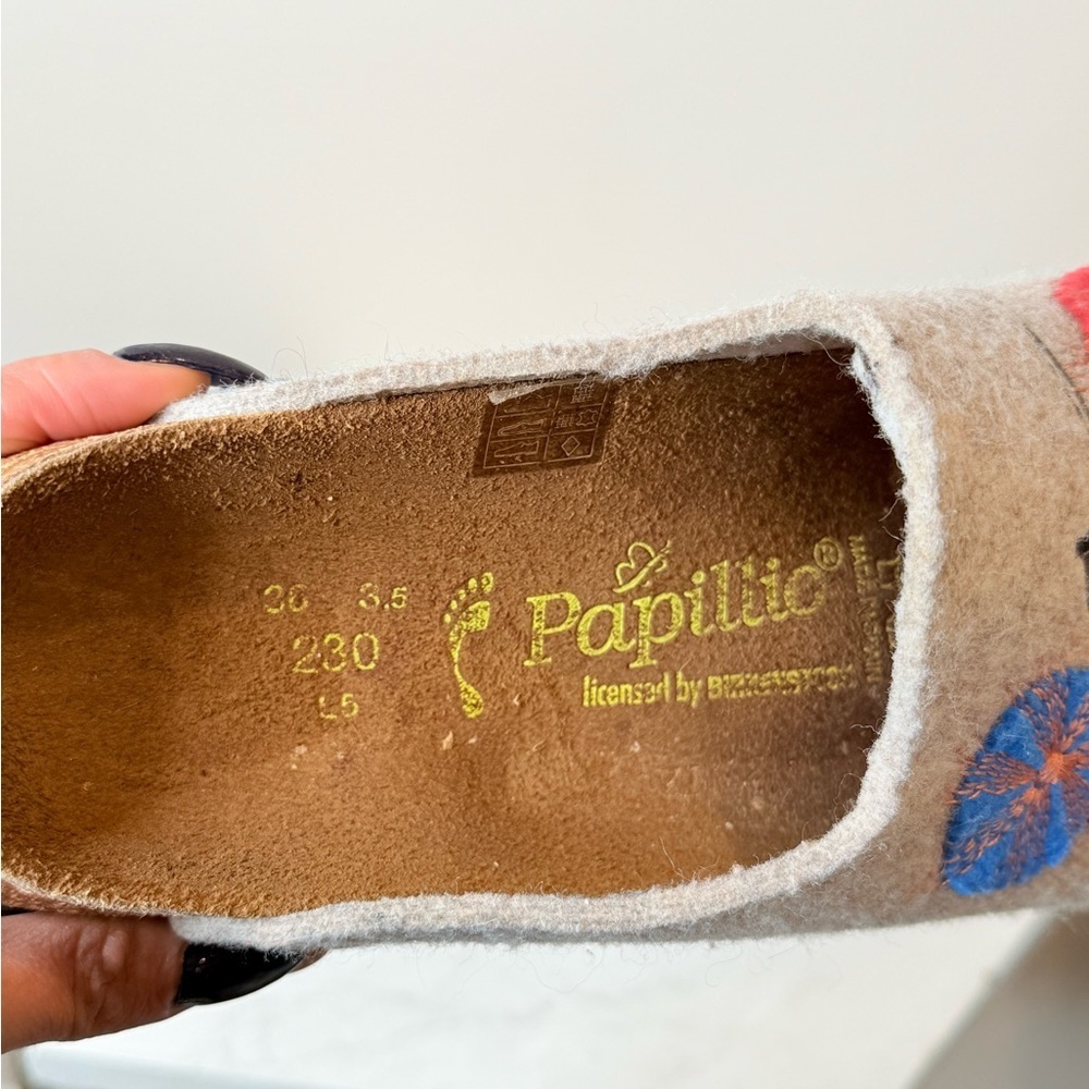 🔥Papillo by Birkenstock Embroidered Gray Slippers with Floral Design🔥 - Picture 5 of 5